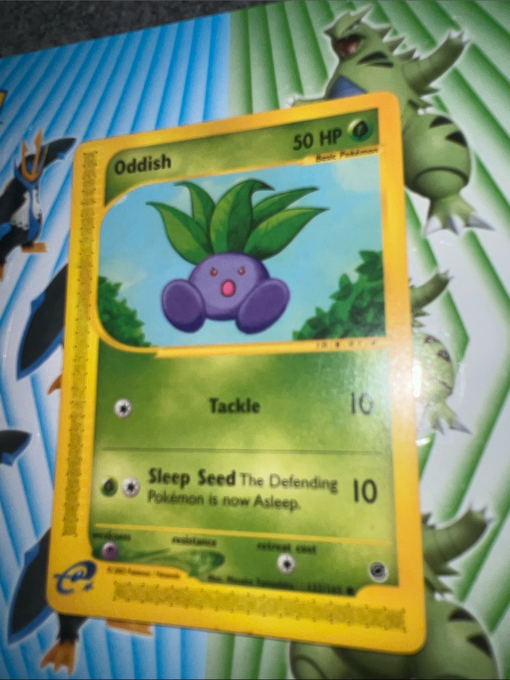 Pokemon Oddish Card — Green and Purple Art